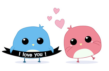Love birds. Vector valentine illustration