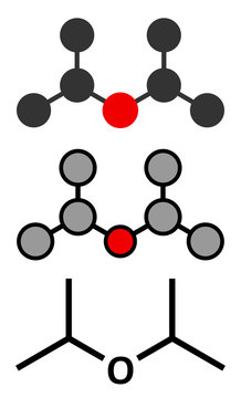 Diisopropyl ether chemical solvent molecule.