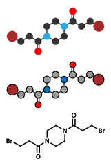 Pipobroman cancer chemotherapy drug molecule.
