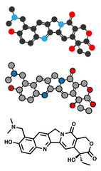 Topotecan cancer drug molecule (topoisomerase I inhibitor).