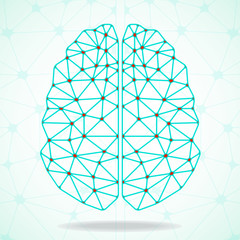 Abstract geometric brain, network connections