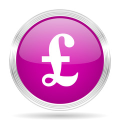 pound pink modern web design glossy circle icon