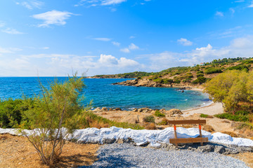 A view of secluded beach on Samos island, Greece