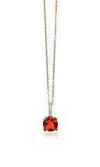 Red Ruby Gemstone diamond necklace with chain isolated on white