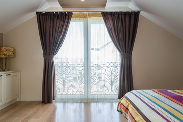 Superb big window with drape 