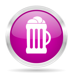beer pink modern web design glossy circle icon