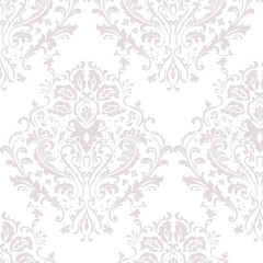Damask luxury ornament pattern in beige. Vector