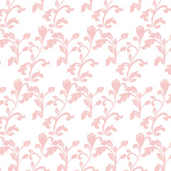 Vintage floral pattern in pink color. Vector