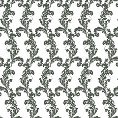 Classic style floral ornament pattern. Vector