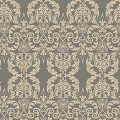 Vintage Damask Elegant Royal ornament pattern. Luxury texture for wallpapers, fabric, textile, design, wedding invitations, greeting cards, background, cards. Granite gray colors. Vector