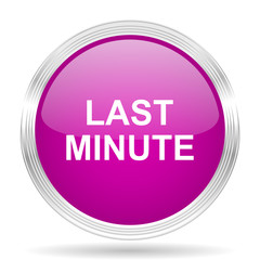 last minute pink modern web design glossy circle icon