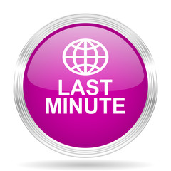 last minute pink modern web design glossy circle icon