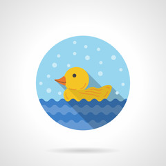 Duckling round flat color vector icon