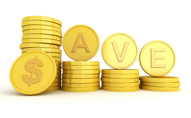 gold coin isolated on white background