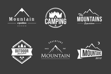 Wild mountains logo set