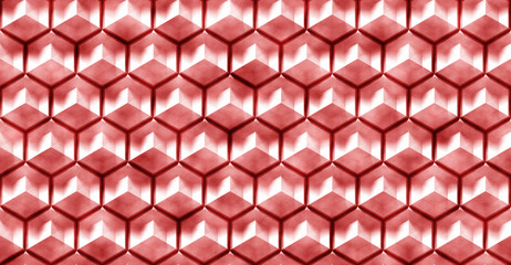 seamless abstract hexagon background with red grunge