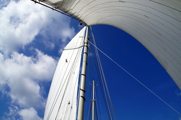 Segel im blauen Himmel