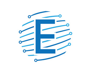E tech global letter logo