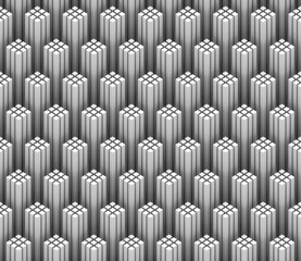 seamless pattern of white quadrangular 3d columns forming tower shapes