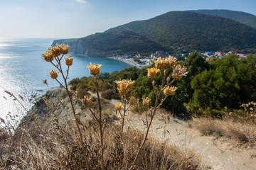 Beautiful views of the Black sea. The Village Durso. Krasnodar region. Russia.