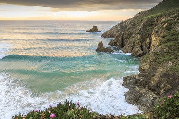 Coast of Galicia in Spain, during the evening