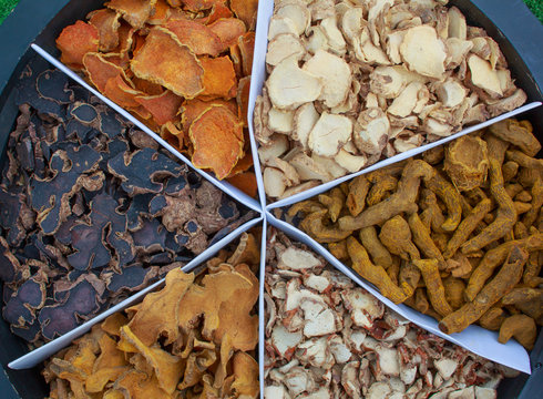 Six kinds of dried herbs, Thailand