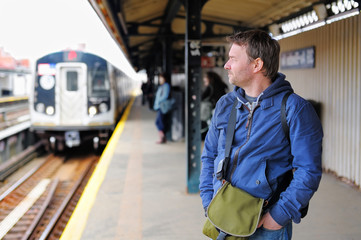 Passenger in NYC subway