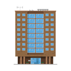 Cute cartoon vector illustration of a residential building