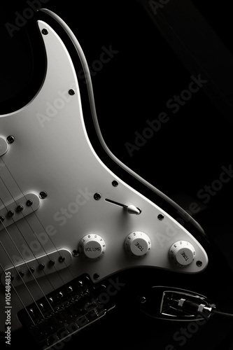 Electric Guitar Detail Focus On The Cable Plug Shallow