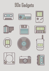 set of classic icon, hipster gadget,old gadget vector.