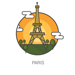 eiffel tower icon vector.