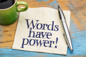 Words have power - napkin note