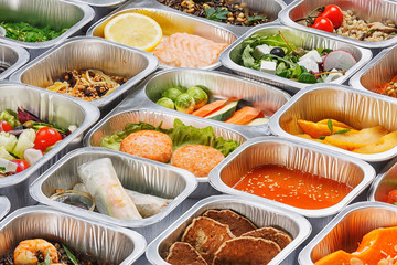 Food in the containers 