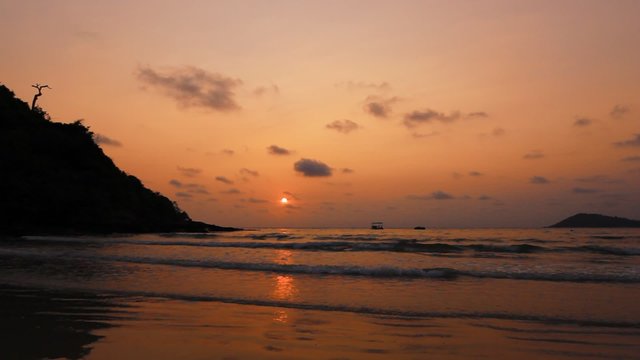 sea and sky sunset from tilt shift lens, high definition, Full HD, 1920x1080