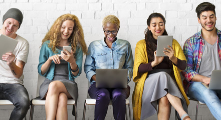 Friends Connection Digital Devices Technology Network Concept