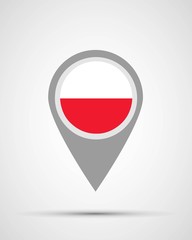 Naklejka premium poland flag location