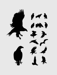 Eagle Set Silhouettes, art vector design
