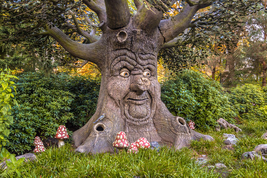 Fototapeta Opowiadające drzewo z szczęśliwą twarzą