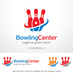 Bowling Center Logo Template Design Vector