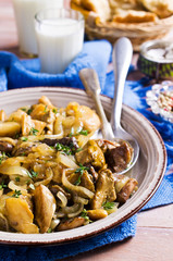 Cooked wild mushrooms