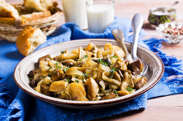 Cooked wild mushrooms