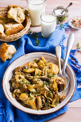 Cooked wild mushrooms