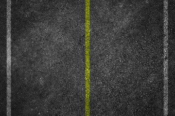 Fototapeta premium Asphalt Road Texture with White Stripes and yellow