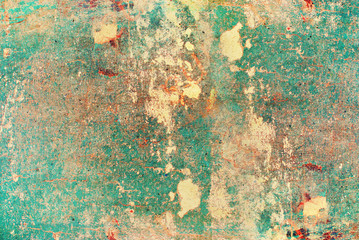 Old Grunge Blue Plywood Cracked Paint