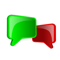 Green and Red overlapping speech bubbles icons