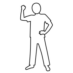 ガッツポーズのピクトグラム(Tシャツ)