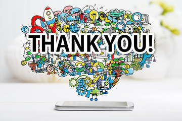 Thank You concept with smartphone