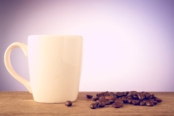 Coffee cup with filter effect retro vintage style