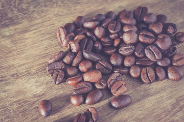 Coffee Beans with filter effect retro vintage style
