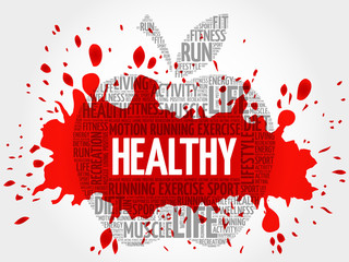 HEALTHY apple word cloud, health concept